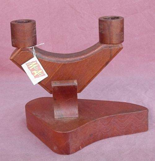 Wooden candle holder - holds two standard candles