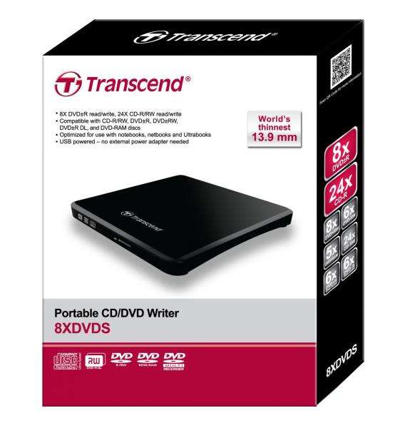 TRANSCEND ULTRA SLIM PORTABLE CD/DVD WRITER  # BRAND NEW #