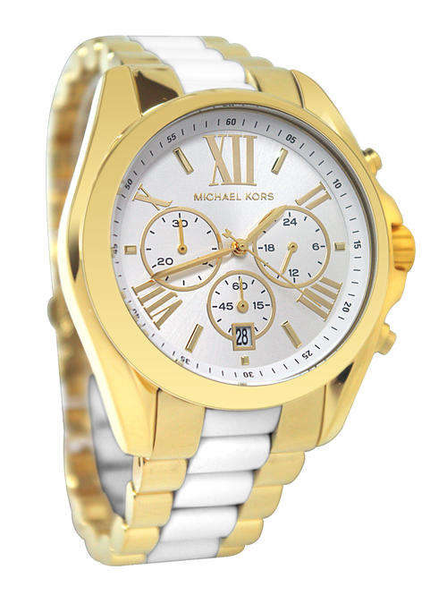 ORIGINAL MICHAEL KORS ROSE GOLD AND WHITE MK 5743 CHRONOGRAPH  ## BRAND NEW ##