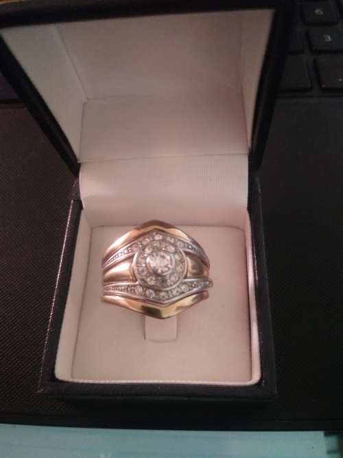 3 Piece White and Gold ring Free Shipping