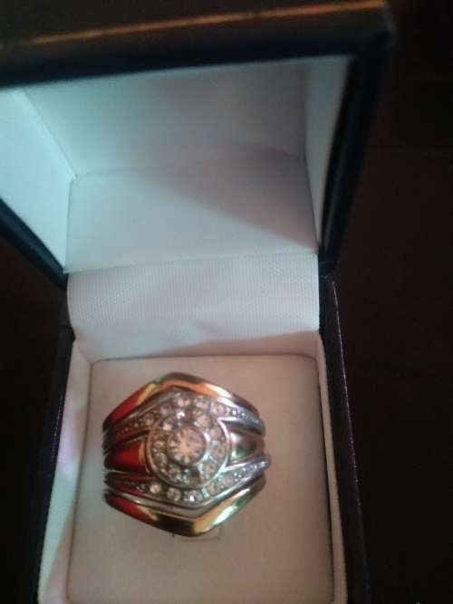 3 Piece White and Gold ring Free Shipping