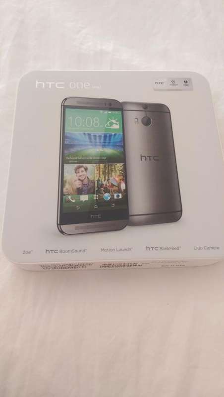 Brand new HTV One M8 -- 16Gb Gunmetal Silver inc protective cover (R499)