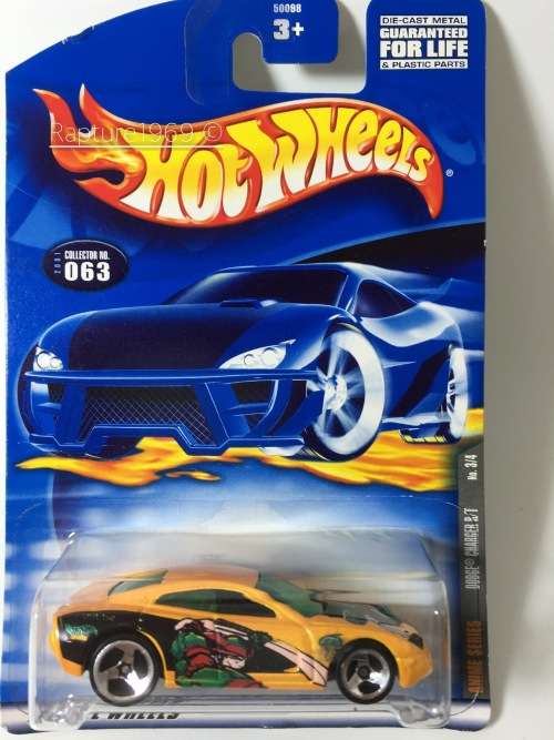 HW-Dodge Charger R/T-2001 Anime Series #3 -Yellow-Long Card-Card Damaged