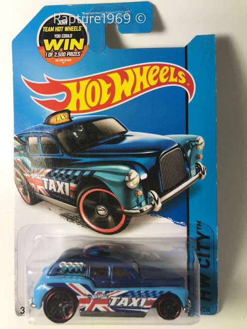 Hot Wheels-Cockney Cab II -2015 Hot Wheels HW City HW City Works -Blue-Long Card-