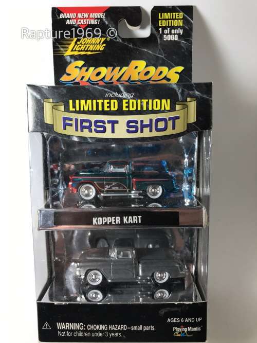 Johnny Lightning-Copper Cart Pickup Truck-Johnny Lightning First Shot Limited Edition 1 of 5000-Blue