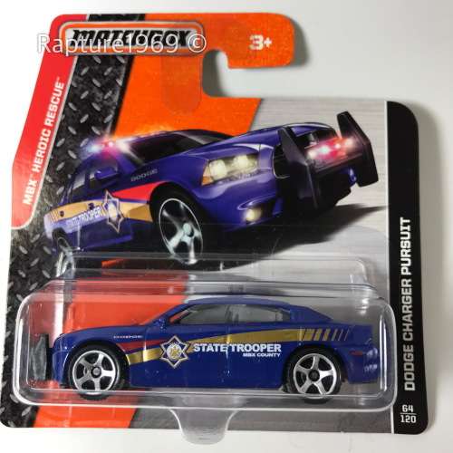 Matchbox-Dodge Charger Pursuit-Matchbox-Blue-Carded