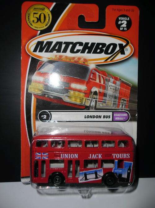 Matchbox London Bus Matchbox 02/75 (50 Anniversary) (mint on Long Card)