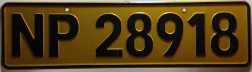 Old Natal Car Number Plate