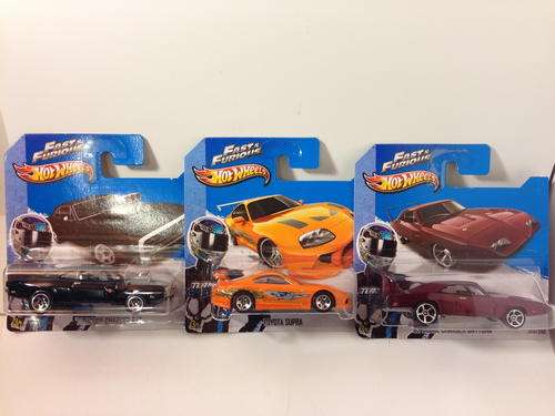 Hot Wheels - Fast & Furious 3 car set - 2013 HW Showroom Garage - Mint on short cards