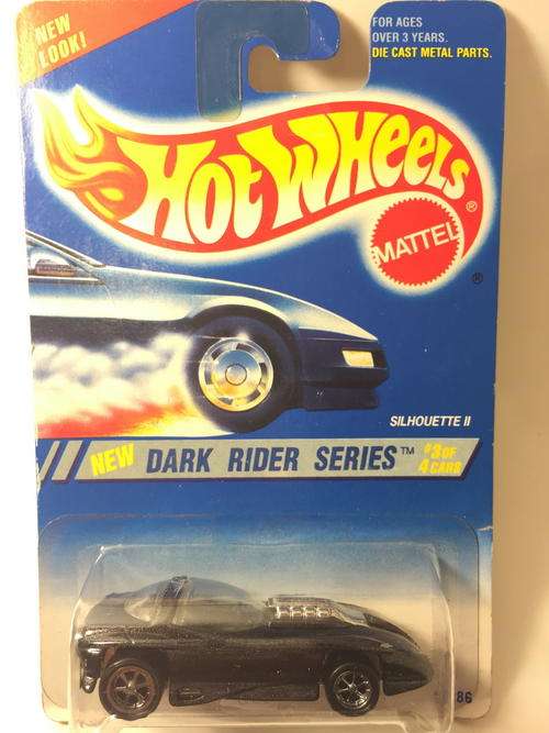 Hot Wheels - Black - Silhouette II  - 1995 Dark Rider Series - Long Card