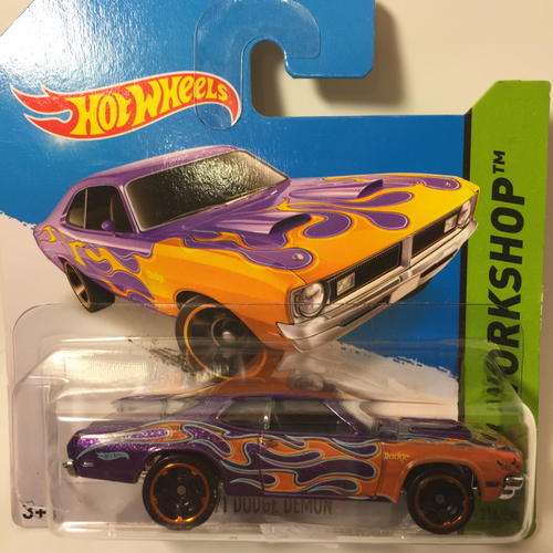 Hot Wheels - 71 Dodge Demon - 2014 Hot Wheels HW Workshop Garage  - Purple - Carded