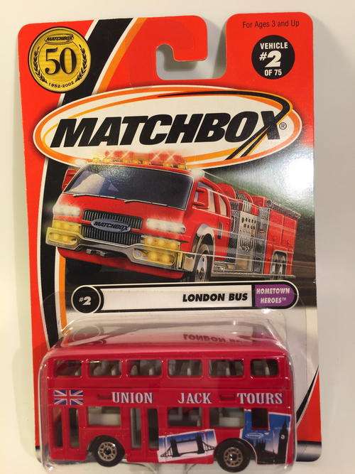 Matchbox - Red - London Bus - Matchbox 50 Years - Long Card