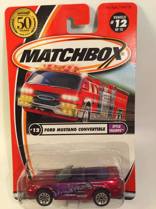 Matchbox - Red - Ford Mustang Convertible - Matchbox 50 Years - Long Card