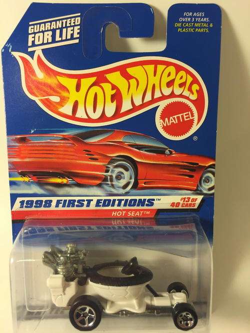 Hot Wheels - Hot Seat - 1998 First Editions #13 - White - Long Card