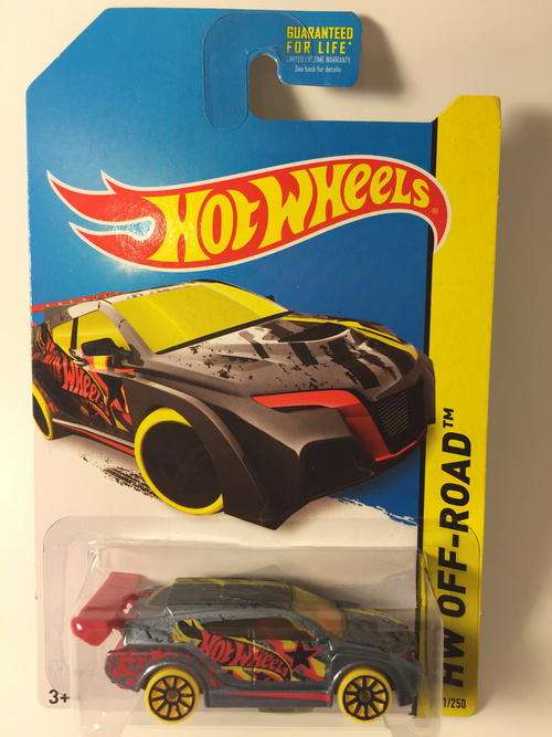 Hot Wheels - Loop Coupe  - 2014 HW Off-Road Daredevils Treasure Hunt  - Silver - Long Card
