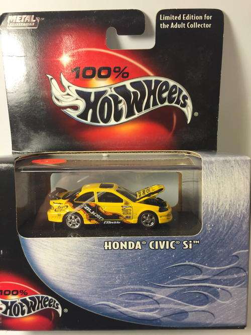 Hot Wheels - Honda Civic Si  - 2003 100% Hot Wheels #20/32  - Yellow - Boxed