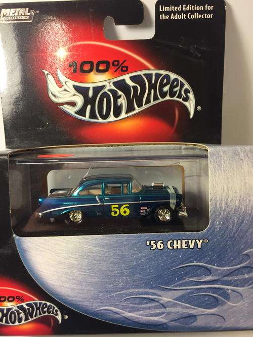 Hot Wheels - 56 Chevy - 2003 100% Hot Wheels #30/32  - Blue - Boxed