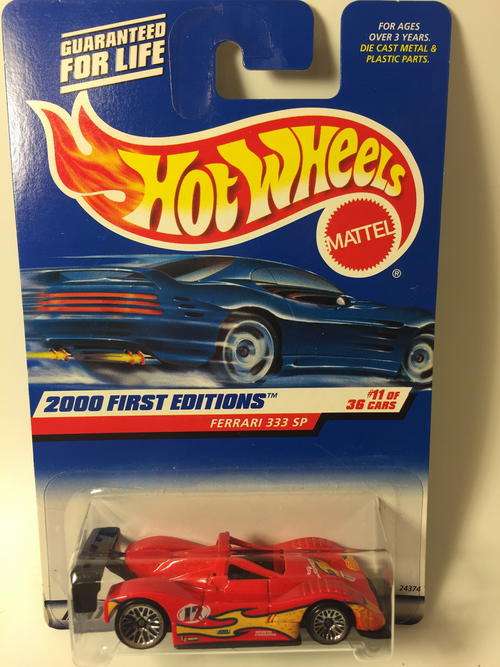 Hot Wheels - Ferrari 333 SP - 2000 First Editions #11  - Red - Long Card