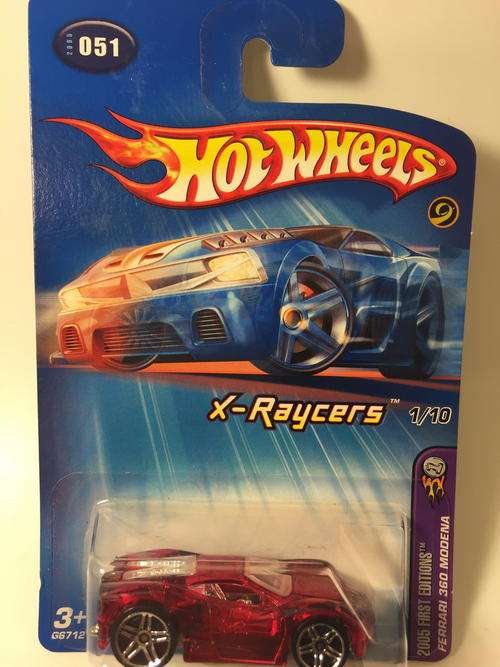 Hot Wheels - Ferrari 360 Modena - 2005 (X-Raycers) First Editions #51  - Red - Long Card