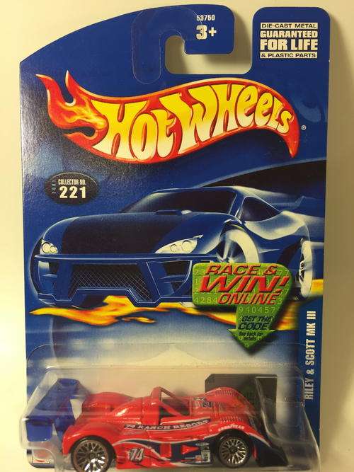 Hot Wheels - Riley & Scott MK III - 2001 Hot Wheels #221  - Red - Long Card