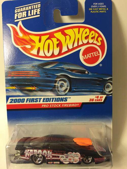 Hot Wheels - Pro Stock Firebird - 2000 First Editions #4  - Black - Long Card