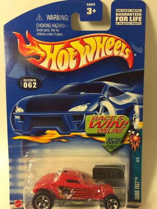 Hot Wheels - Sooo Fast  - 2002 Spares 'N Strikes Series #4  - Red - Long Card