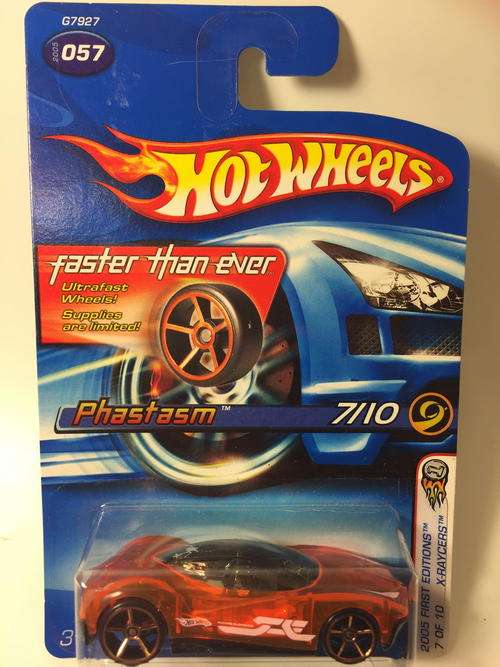 Hot Wheels - Phastasm - 2005 (X-Raycers) First Editions #57  - Orange - Long Card