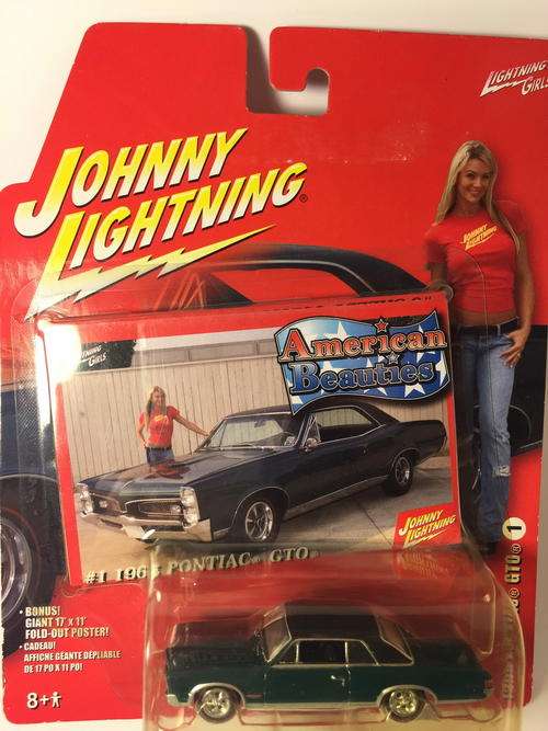 JL - 1965 Pontiac GTO - Johnny Lightning - Blue - Long Card