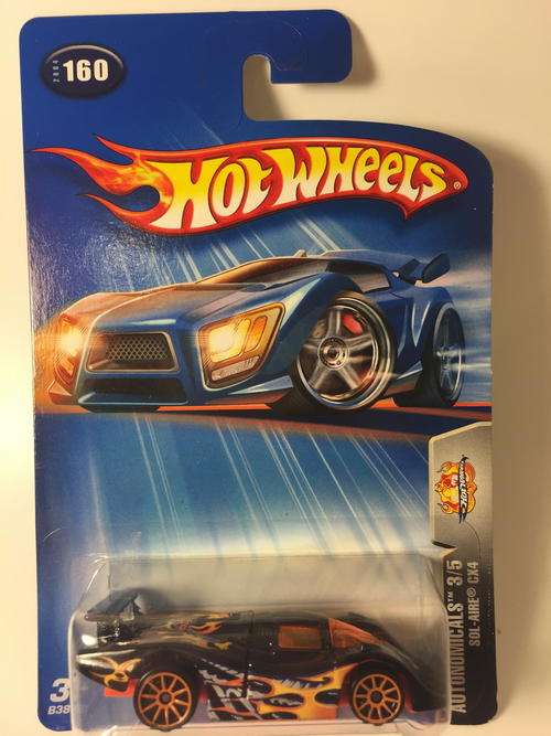 Hot Wheels - Sol-Aire CX4  - 2004 Autonomicals Series #3  - Black - Long Card