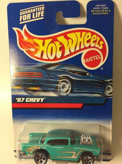Hot Wheels - 57 Chevy - 2000 Hot Wheels #105  - Blue - Long Card