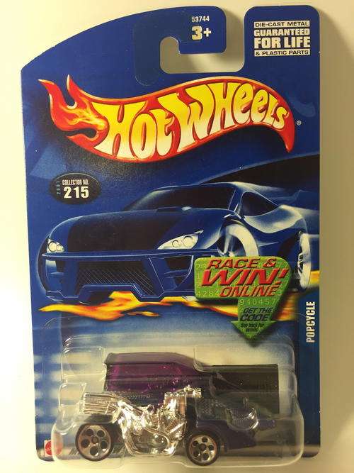 Hot Wheels - Popcycle - 2001 Hot Wheels #215  - Blue - Long Card