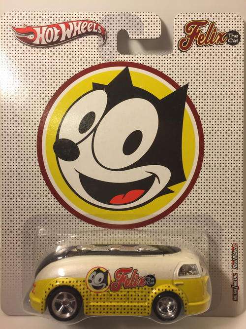 Hot Wheels - Haulin Gas - 2013 King Features Pop Culture Series Felix the Cat  - Yellow - Long Card
