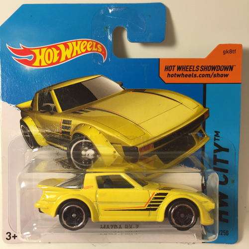 HW - Mazda RX-7  - 2014 Hot Wheels HW City Night Burnerz  - Yellow - Carded