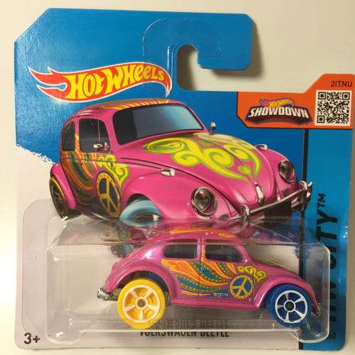 HW - Volkswagen Beetle - 2015 Hot Wheels HW City HW Art Cars Treasure Hunt  - Pink - Carded