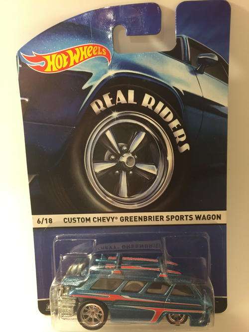 HW - Custom Chevy Greenbrier Sports Wagon - 2015 Heritage Real Riders 6/18  - Blue - Long Card
