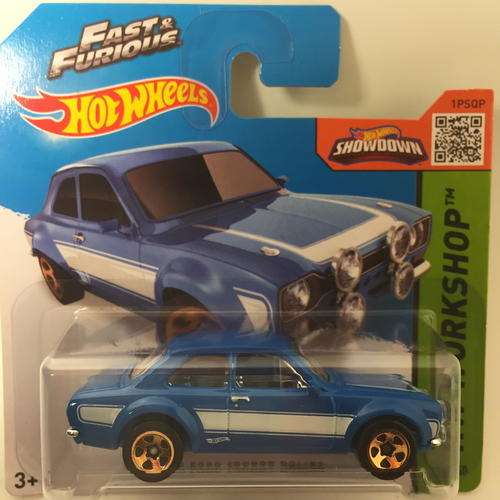 HW - 70 Ford Escort RS1600 - 2015 Hot Wheels HW Workshop HW Garage New Casting - Blue - Carded