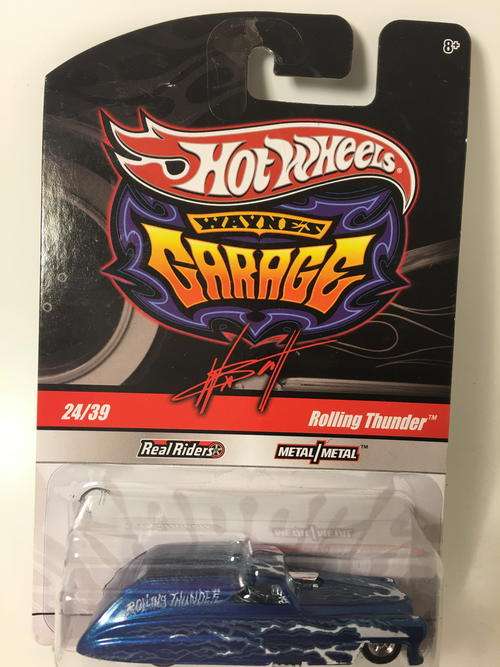 HW - Rolling Thunder - 2010 Hot Wheels Garage Series #24 of 39 Wayne's Garage  - Blue - Long Card