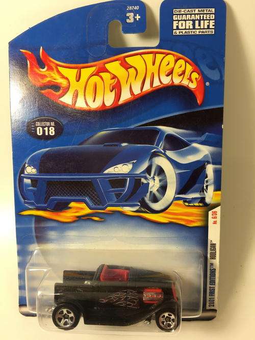 Hot Wheels - Hooligan - 2001 First Editions #06 - Black - Long Card -