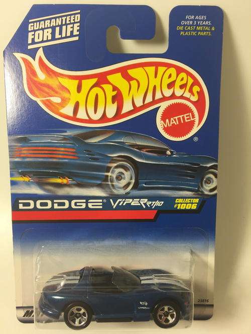 Hot Wheels - Dodge Viper RT/10  - 1999 Hot Wheels #1006  - Blue - Long Card