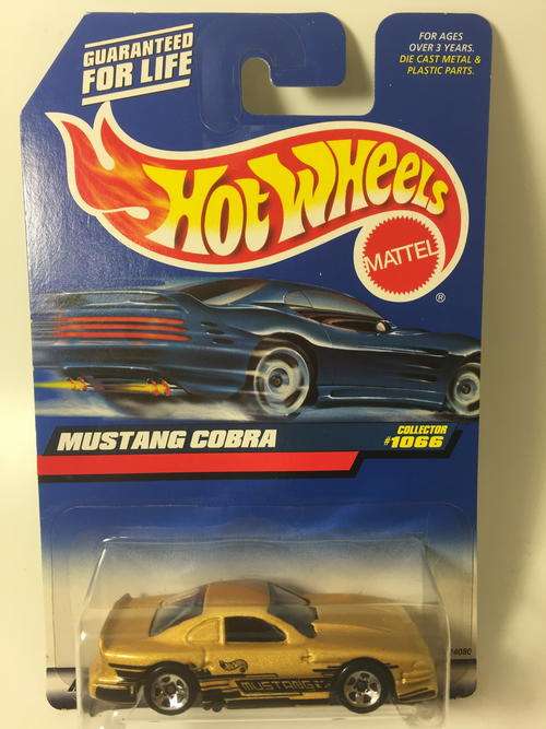 Hot Wheels - Mustang Cobra  - 1999 Hot Wheels #1066 - Gold - Long Card