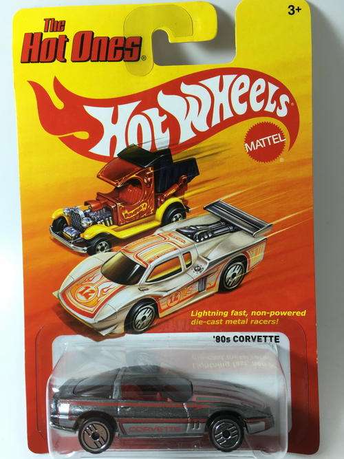 Hot Wheels - 80's Corvette - 2012 The Hot Ones - Silver - Long Card -