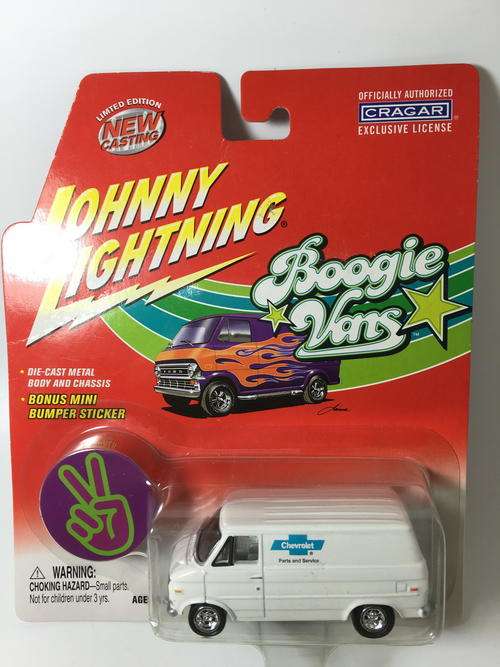 JL-1977 Chevy G-20-Johnny Lightning - Boogy Vans-White-Blister Pack-