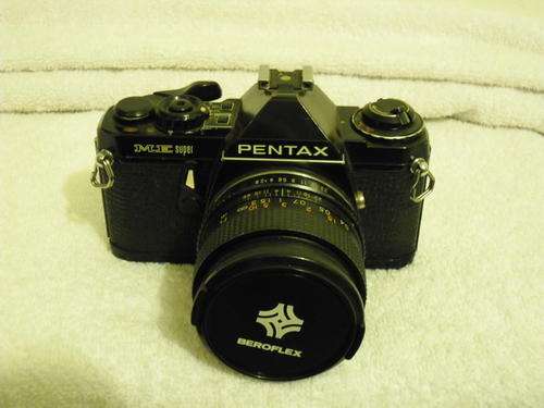 Pentax ME SLR Film Camera with Super Auto-Beroflex 28mm f/2.8 lens