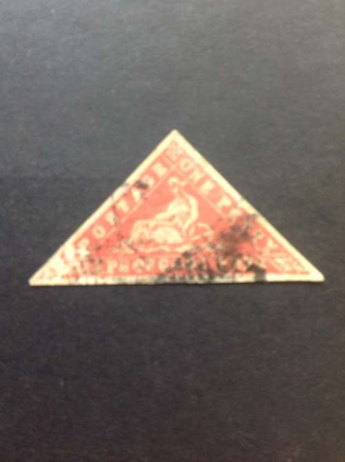1861 red 1 penny wood block cape of good hope