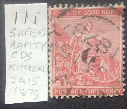 1878 Cape of good hope, Griqualand twopenny rose,rare,used no gum,crown water mark