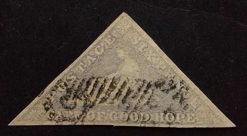 1853 sixpence slate purple cape of good hope ,used no gum has been hinged,has wm.