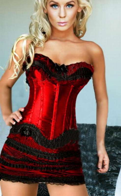 Red and Black overbust corset