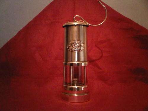 CYMRU Parrifin Brass Lantern (Mining?) H 21.5cm x W 8.5cm -  Very Good Condition