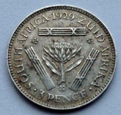 1929 SA Union 3 Pence , Judge the Condition  Yourself!!
