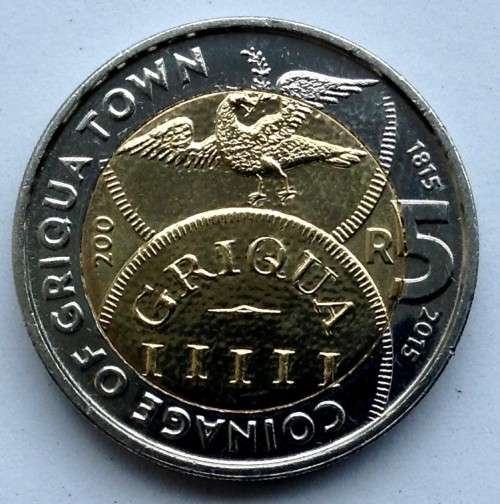 RSA  5 RAND 2015 GRIQUA TOWN  AU-UNC, Judge the Condition Yourself!!